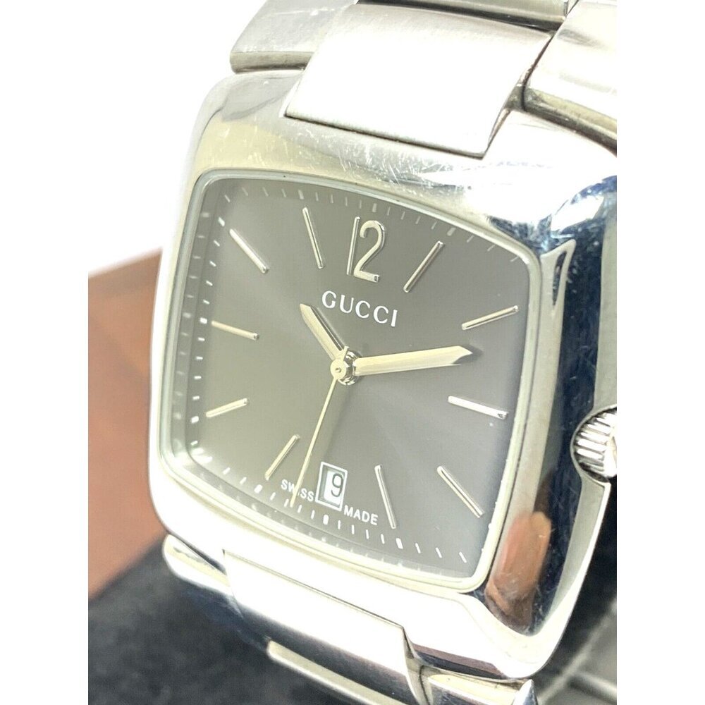 GUCCI Unisex Watch 8500M Swiss Quartz Gray Dial Silver Stainless Steel 34mm - Picture 13 of 14